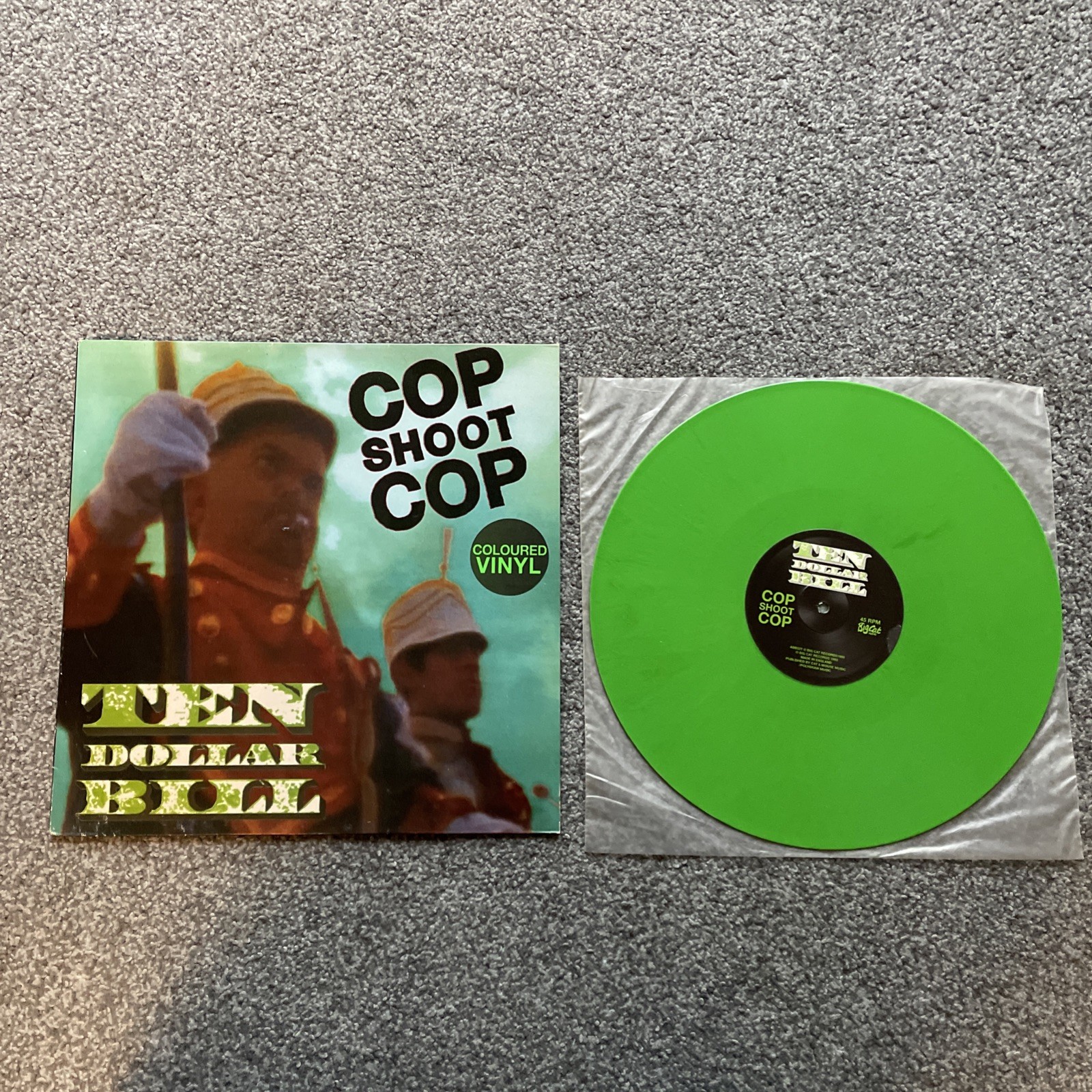 Cop Shoot Cop -  Ten Dollar Bill (1993 UK 3-track Green 12"" Vinyl) LP