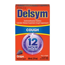 Delsym Cough Suppressant Liquid, *11/27* 3 Ounce (Grape, Adult), 3 Fl Oz