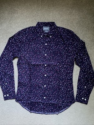 Men s Bonobos Size M Tailored  Garden Crawl Grape seed Button Up LS shirt NEW