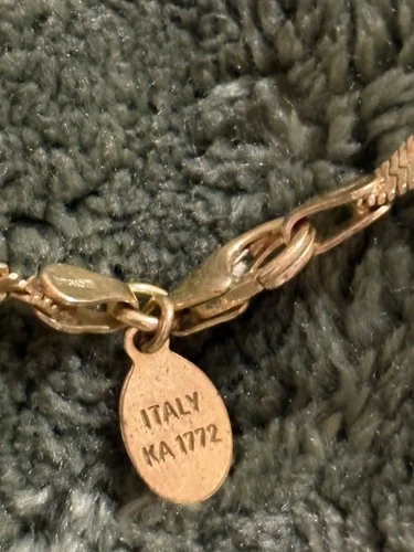 BELLEZZA Italy KA 1772 Rose Gold Tone Bronze Twisted Herringbone Chain Necklace image 3
