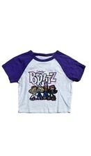 Bratz purple and White Cropped Graphic Tee