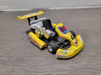 Kinsfun Go-Kart Yellow Pull & Go Friction Diecast #38 apex Gear Up Power Kart 5''
