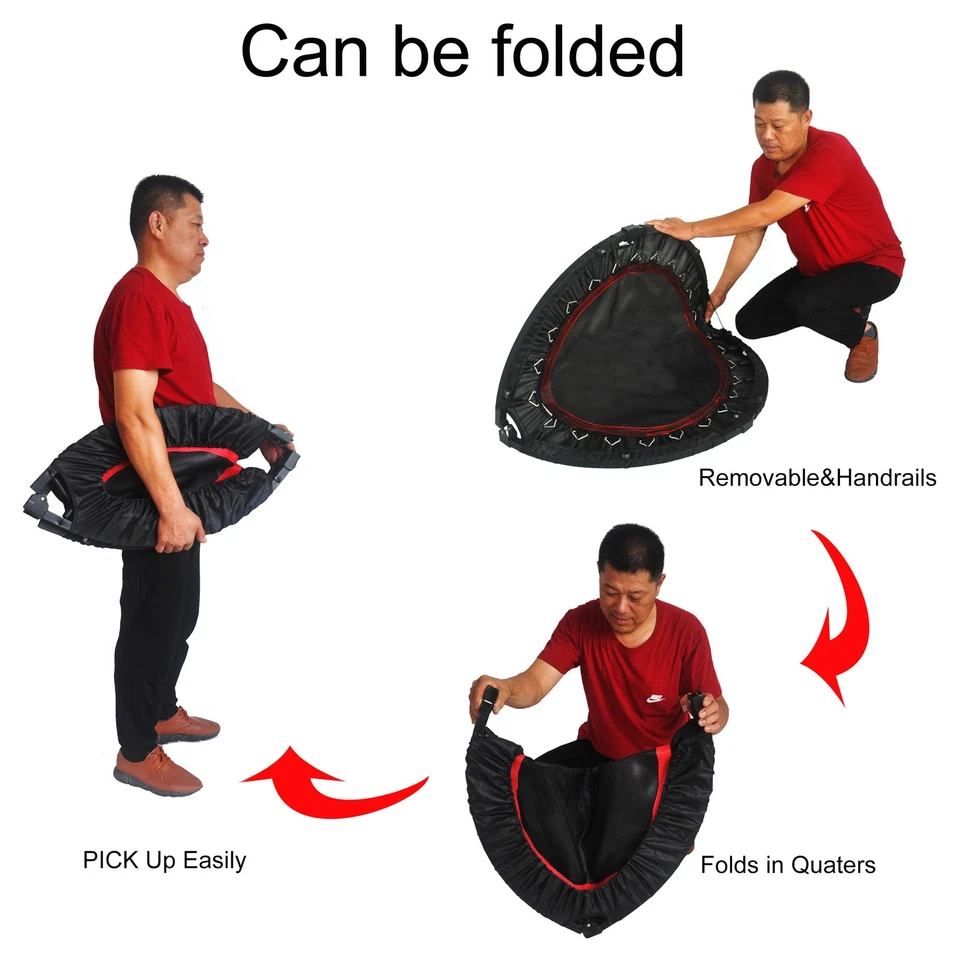 Mini cama elástica de ejercicio de 40"" para adultos o niños fitness en interiores con almohadilla de seguridad Foto 2 de 4