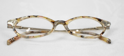 Brighton Pablo's Passion Glasses Havana Tortoise Silver Gold Oval Frames 49-17