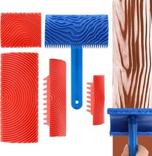 5 Pack Wood Grain Tool,Woodgraining Tool Kit,Texture Pattern with Handle Roller