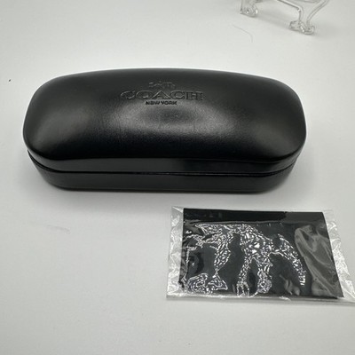 Coach Original Black Sunglasses Eyeglass Case Hard Clamshell w/Sealed Cloth New Coach Clamshell Sunglasses Glasses Case + Cleaning Cloth  main image 4