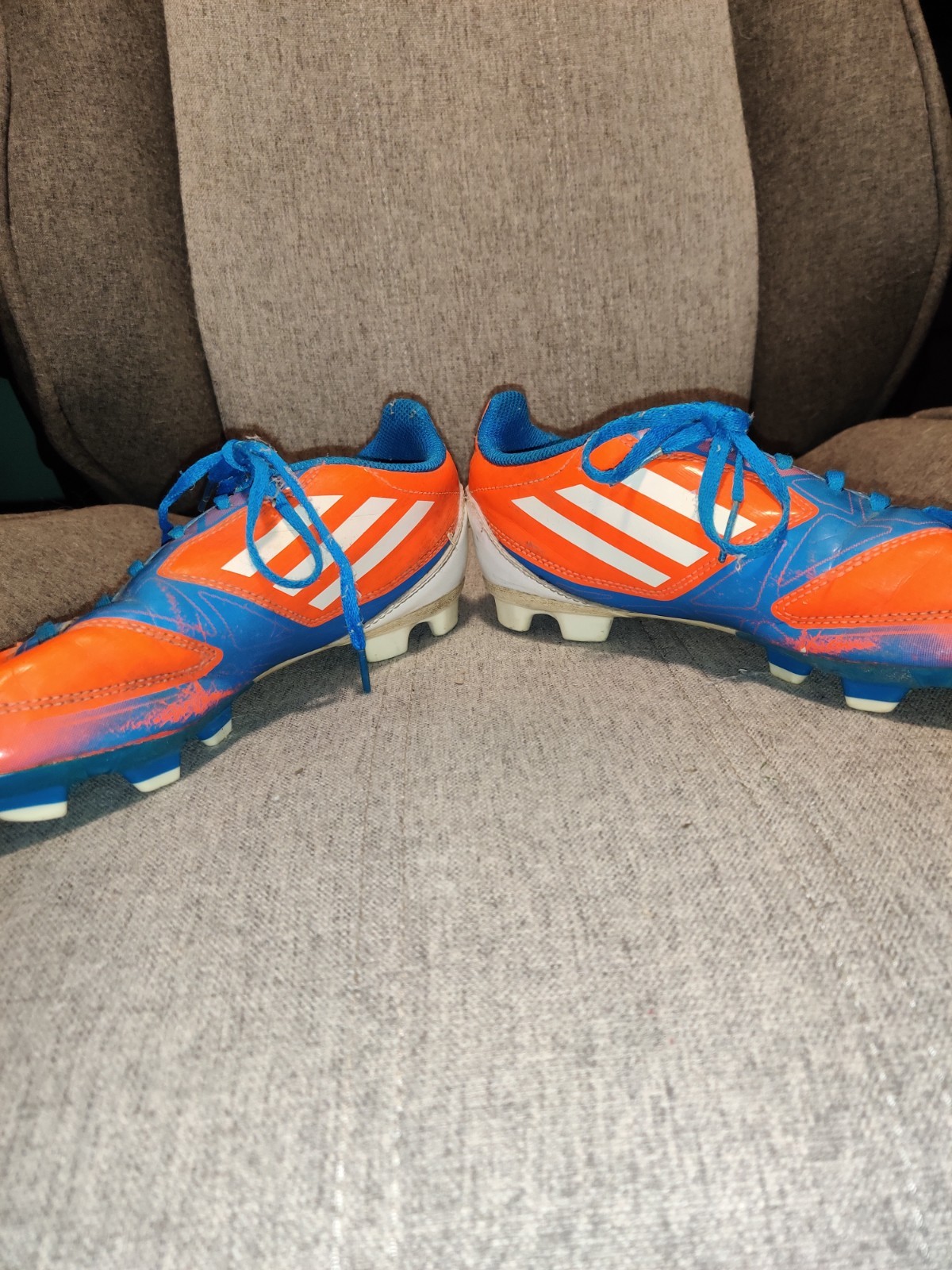Adidas F50 Soccer Cleats Men's Size 5 Orange Blue thumbnail 6