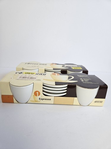 Two Konitz Coffee Bar ESPRESSO Sets 4 Cups 4 Saucers Each NEW - Picture 2 of 7