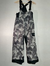Obermeyer Kids Ski Bib Snow Pants Cargo Gray Sz 8 I-Grow Snowboard Outerwear