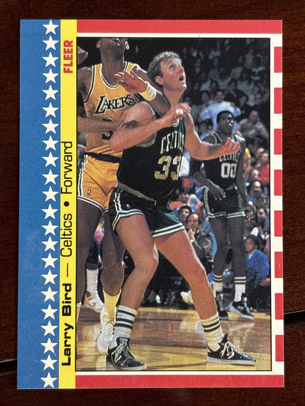 1987 Fleer Stickers Larry Bird #4 Celtics