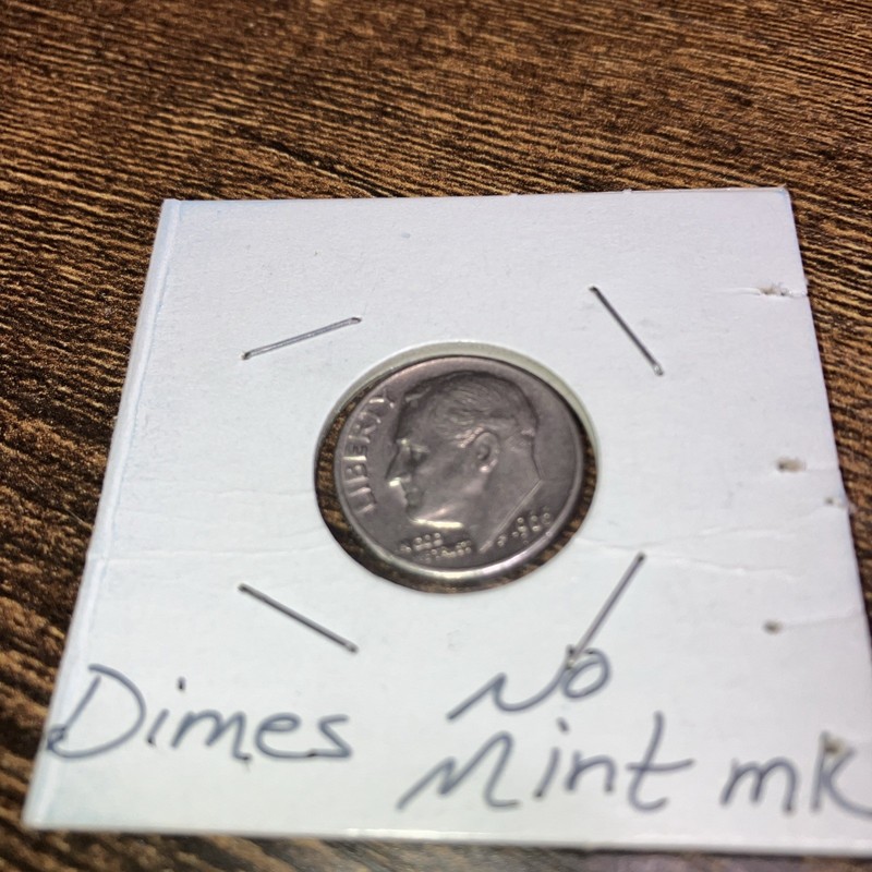 1965 Roosevelt Dime No Mint Mark Multiple Errors Ultra Rare40 Percent Silver Val