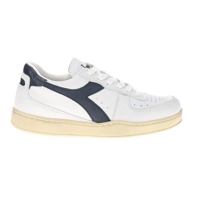 diadora Mi Basket Low Used Lace Up  Mens Blue, White Sneakers Casual Shoes 17904