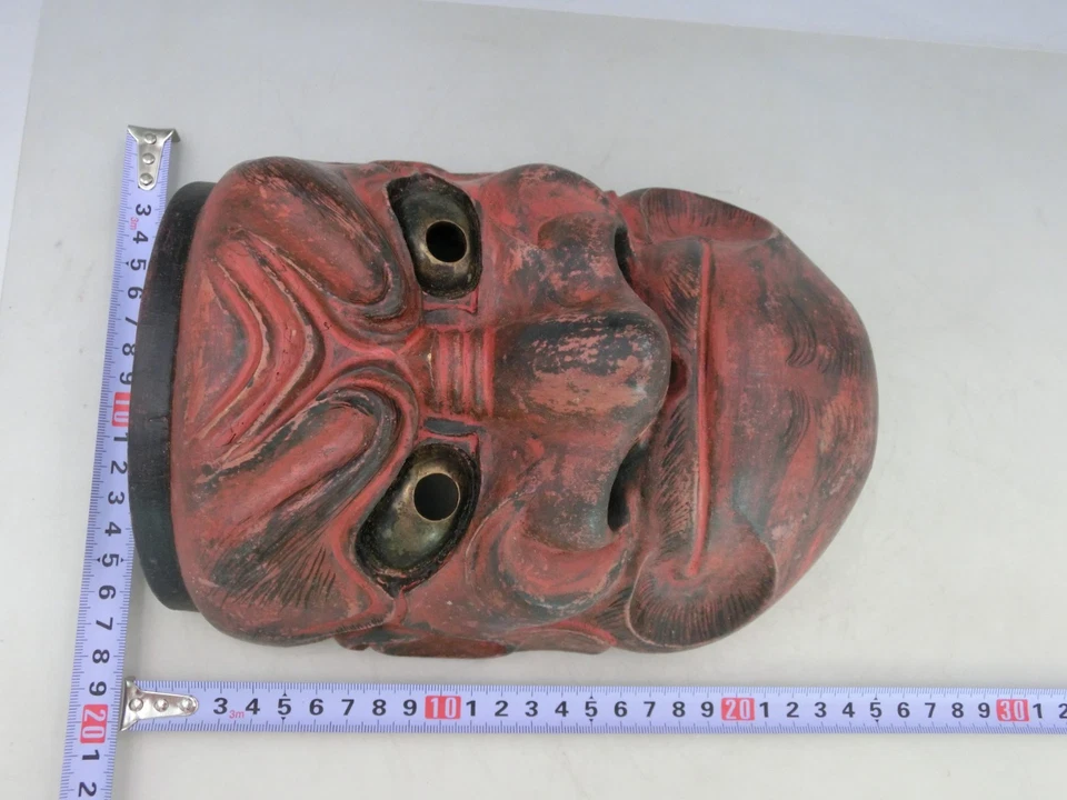 Antigua máscara japonesa de madera Noh BESHIMI ONI cara de demonio máscara Kagura NOBORU #1 Foto 4 de 4
