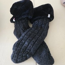 DEFECT MEDIUM/LARGE BLACK UGG LITA FLEECE LINED SOCKS DRIZLITA CLEAR BOOT