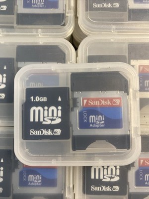 Vintage SanDisk 1GB MiniSD Card with SD Adapter