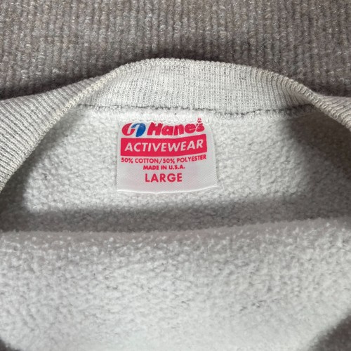 Vintage Hanes Activewear Sweater Mens Size Large Grey Made in USA 80's 90's - Picture 3 of 7