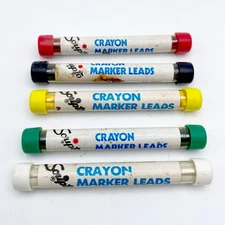 Lot of 5 Colored Scripto Crayon Marker Leads - Full Packages