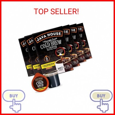 JAVA HOUSE Medium Roast Colombian Cold Brew Pods, (36 Count) Peel and Pour Pods