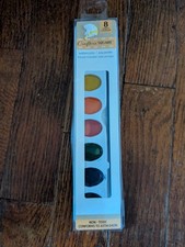 Crafter's Square Watercolor Non-Toxic Paint. Brush included. 8 Colors 