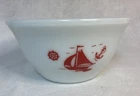 Vintage Mckee Milk Glass Sailboat / Anchor Mixing Bowl 9"