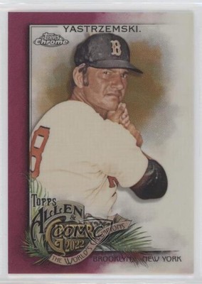 2022 Allen & Ginter Chrome Magenta Refractor /199 Carl Yastrzemski #144 HOF 0o83