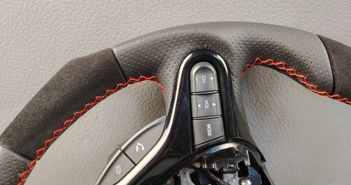 HONDA CIVIC FD FN2 STREAM Pistol Grip SUEDE PERFORATED MULTIMEDIA STEERING WHEEL - Picture 8 of 24
