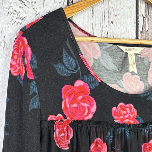 Matilda Jane Winter Blooms Babydoll Top Blouse Large Long Sleeve Floral Flowy - Picture 4 of 15