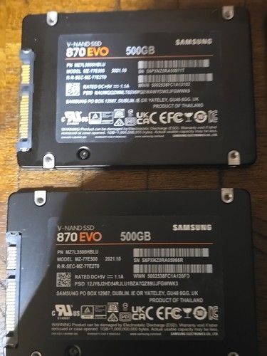 Lot 12. Samsung 6=870 EVO 500GB/ 1=850 500GB/ 5=mixed: 256, 250.GB SSD TESTED - Picture 2 of 13