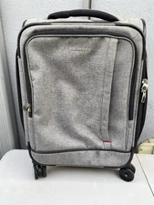 ricardo beverly hills Large Rolling Spinning Large Soft Suitcase Gray USB Port
