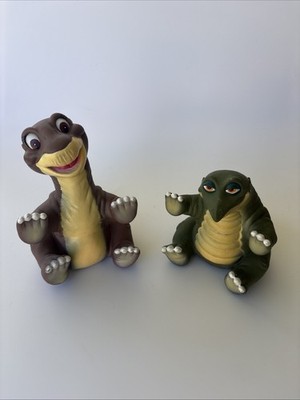 Vintage 1988 The Land Before Time Pizza Hut Hand Puppets ~ Little Foot & Spike