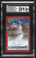 2020 Donruss Optic Red Mojo Prizm 12/99 Bobby Witt Jr SGC 9.5 Mint+ Auto 0c4l