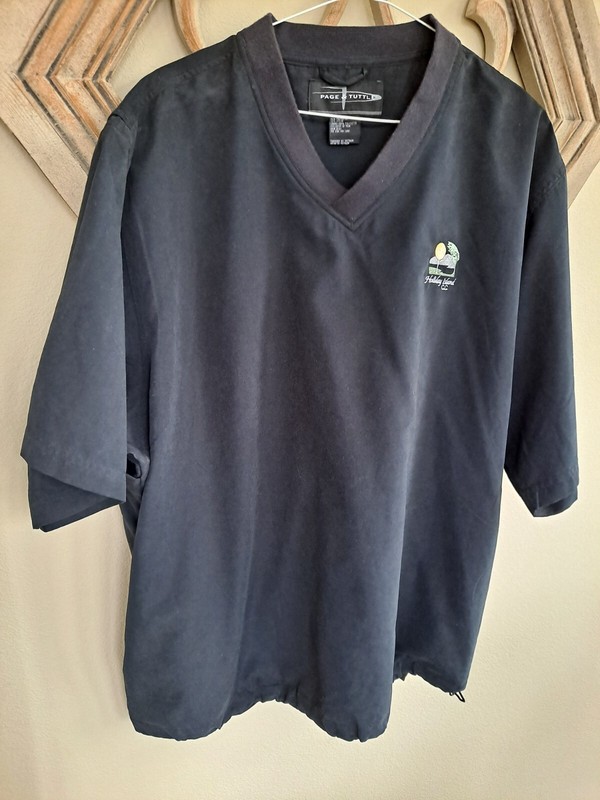 Men's Golf Top, Black, XL, Page & Tuttle, Pockets, Drawstring, 90 Poly, 10 Nylon