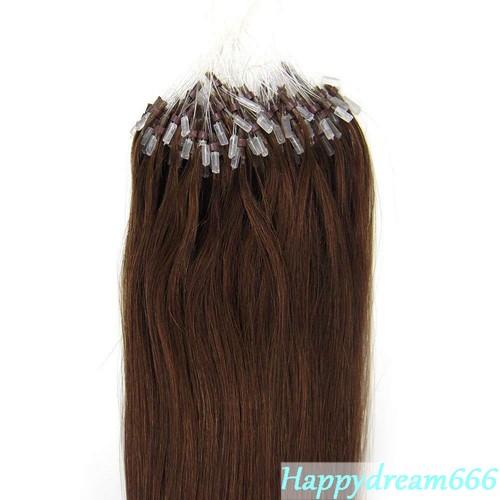 Micro Ring Loop Tip Remy Human Hair Extensions Silky Straight Micro Bead Link US - Picture 31 of 84