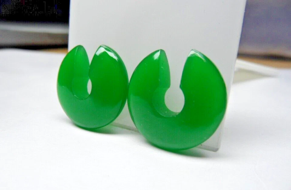 Зеленый оникс Stoner обручи уха вес вися вилки Рождественский подарок, вилки растянуты - Изображение 4 из 4