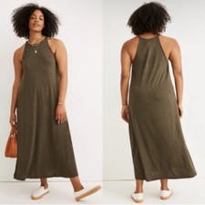 Madewell Womens Knit Cami Midi Dress Size XS Green Knit AO280 Boho Minimalist