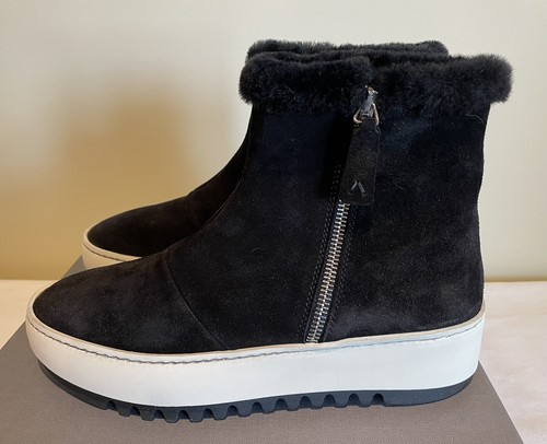 Aquatalia Alison Black Water Resistant Shearling Booties Women's 7.5 M NWB - Picture 3 of 13