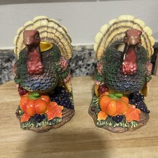 Set Of 2 Turkey Candle Holders - Cute 