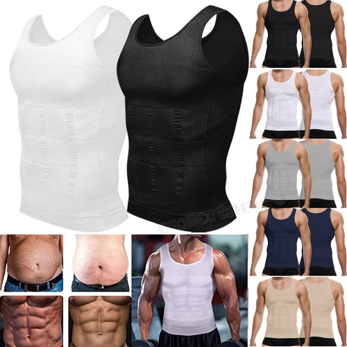 Herren Body Shaper Schlankmacher Shirt Kompression Weste Slim Shapewear Tank Top Girgle - Bild 1 von 46