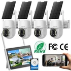 Solar Battery Powered Wireless Security Camera System Outdoor with 10" Monitor