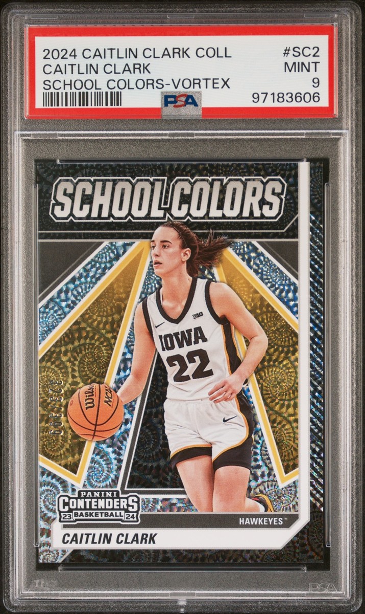 PSA 9 Caitlin Clark School Colors Vortex /399 RC #SC2 Panini