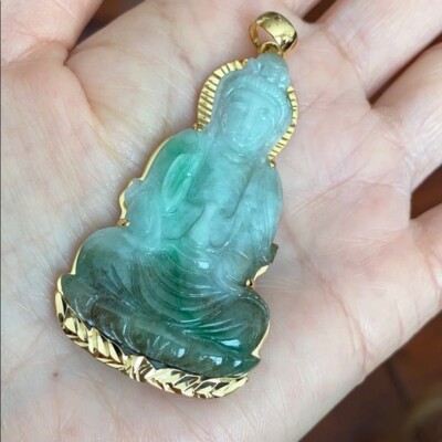 female buddha jade necklace