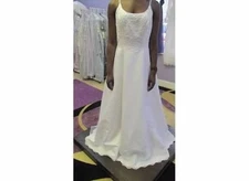 Aspeed White with beads and embroidery and train Wedding Dress- Size 10