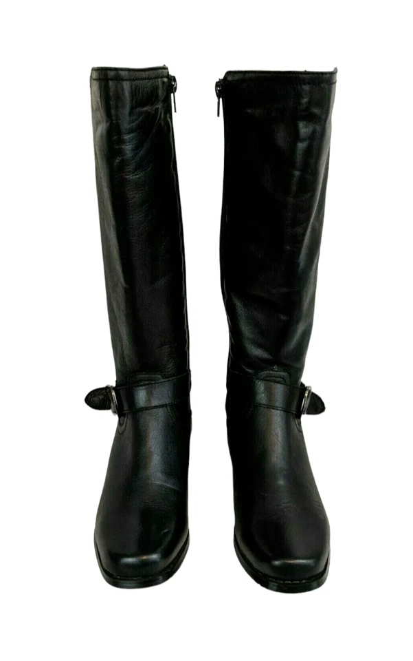 Botas de Equitación Altas Fitzwell Talla 6 Mentor Elastizadas Cuero Negro Ecuestre Foto 2 de 4