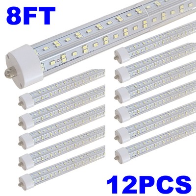 T8 8FT Led Tube Light Bulbs FA8 Single Pin 144W 8 Foot Led Shop Lights 12/25PCS