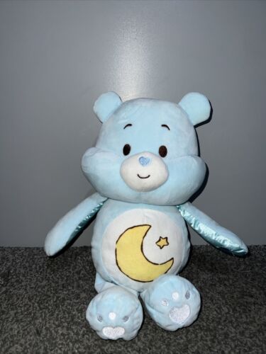 Peluche douce Care Bears bébé au coucher bleu craquelé hochet nounours jouet 12-16” - Photo 1/4
