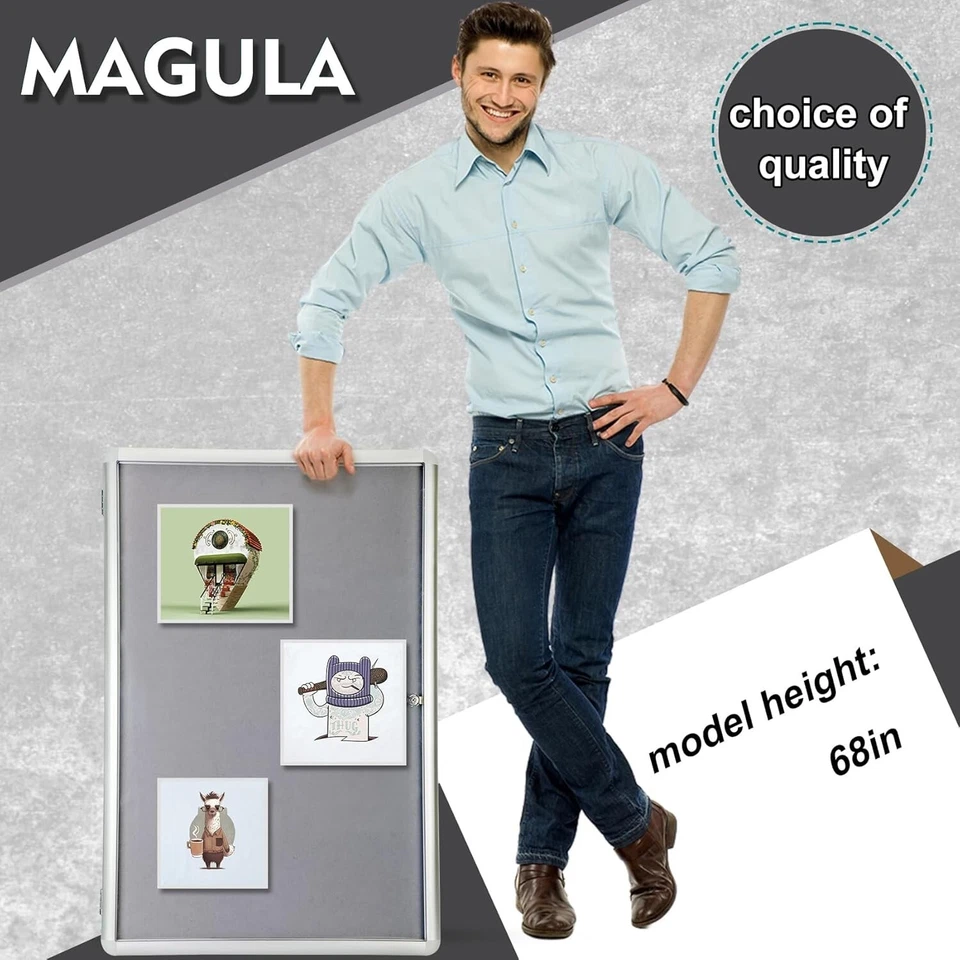 Secure 36"x24" Enclosed Bulletin Board - Easy Install & Versatile for All Spaces - Image 4 of 4