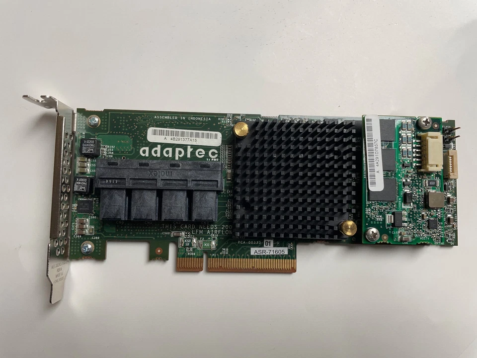 Adaptec ASR-71605 1GB Cache 16-Port 6Gbps Raid controller Low profile Bracket - Image 1 of 1