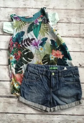 DESIGUAL Mädchen Shorts mit Bluse Set Kombination Gr.13/14 J. 158/164cm Sommer - Bild 1 von 4