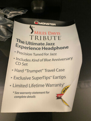 Monster Miles Davis Tribute Jazz In-Ear Only Headphones Monster Miles Davis Tribute Jazz In-Ear Only Headphones
