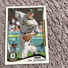 2014 Topps Series 2 Oakland Athletics Baseball Card #487 Jim Johnson